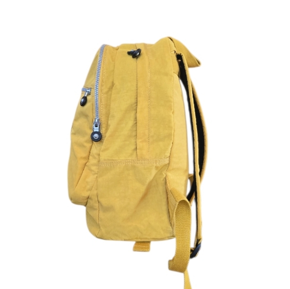 Kipling Mustard Yellow Nylon Backpack with Monkey Charm - Picture 4 of 15